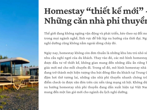 Homestay "thiết kế mới" - Những căn nhà phi thuyền